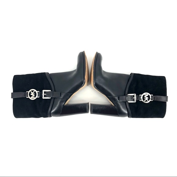 Michael Kors Black Suede Fold Over Booties - Picture 5 of 8